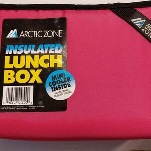 Artic Zone Insulated Lunch Box With Mini Cooler Inside Pink NEW